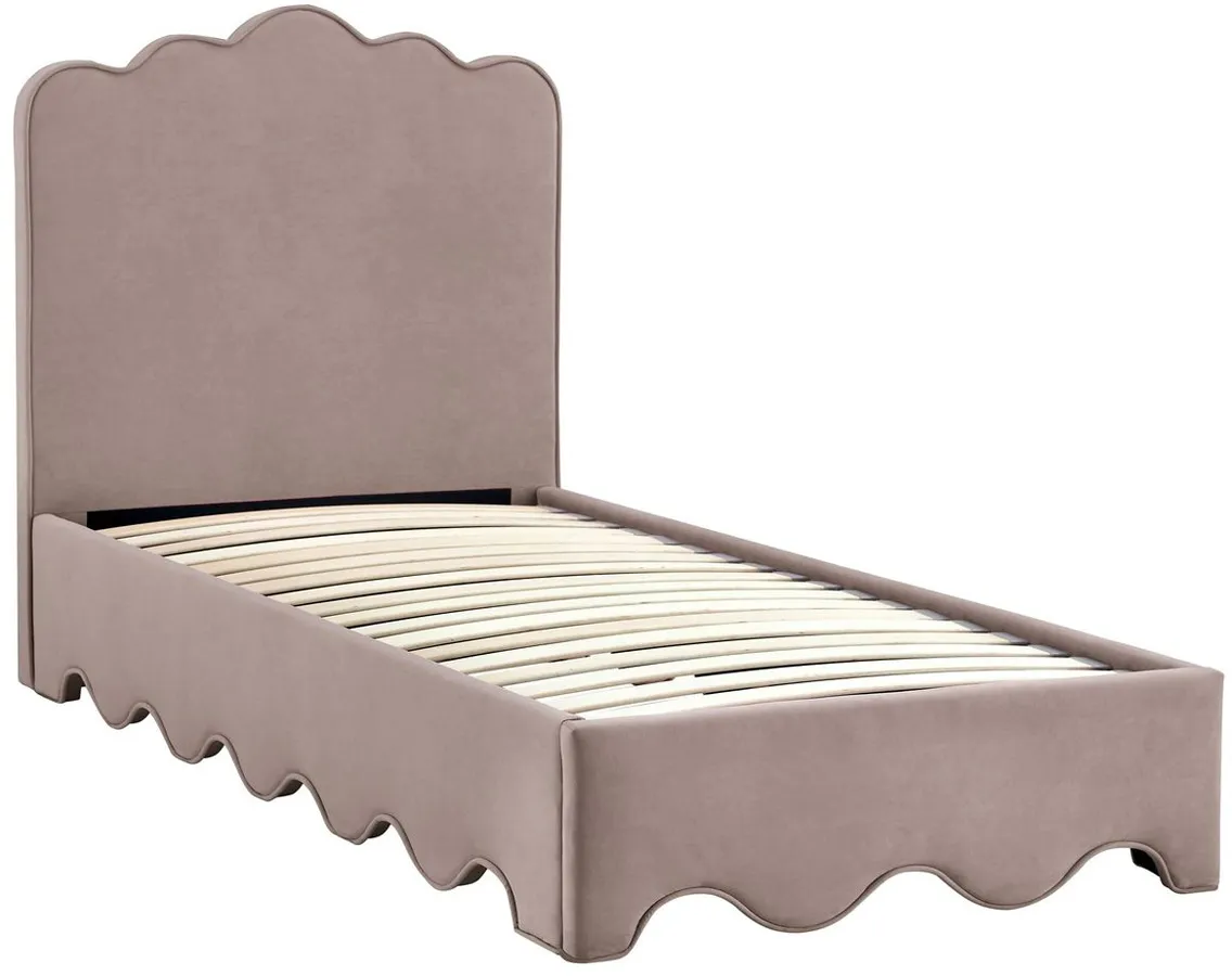 Łóżko beżowy tapicerowane z zagłówkiem Z4-F34
