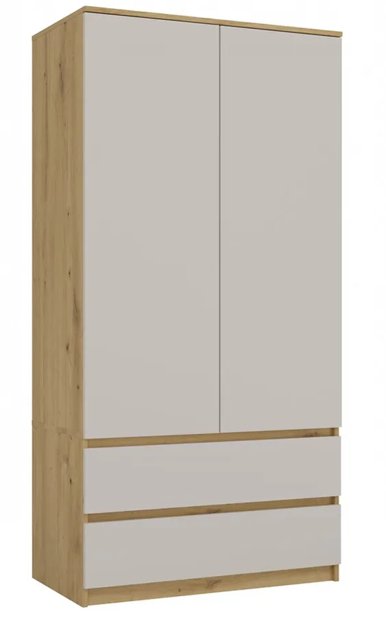 Dwudrzwiowa szafa dąb artisan + kaszmir W8-R32