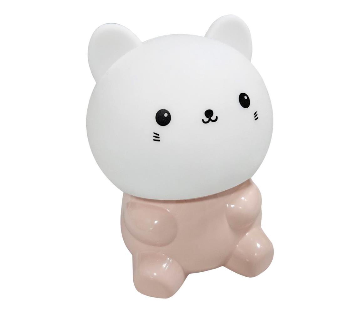 LED RGBW Ściemnialna dziecięca dotykowa lampa LED/1W/5V USB 1200 mAh kot