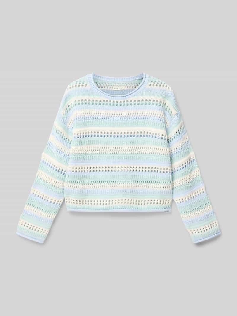 Sweter o kroju cropped fit z dzianiny z bawełny