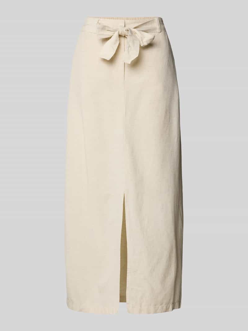 Spódnica midi z rozcięciem i wiązanym paskiem model ‘PRISILLA’