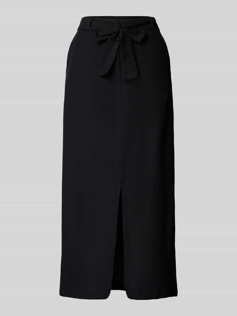 Spódnica midi z rozcięciem i wiązanym paskiem model ‘PRISILLA’