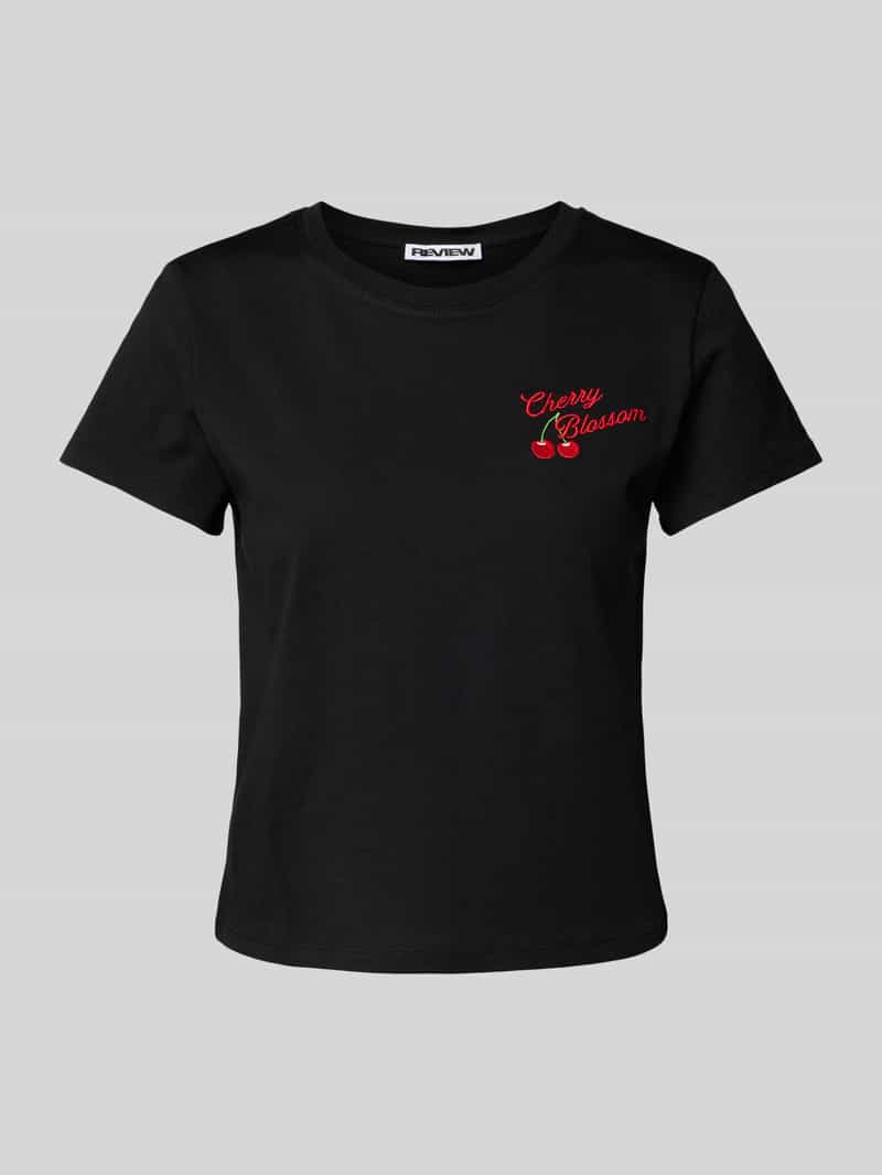 T-shirt z wyhaftowanym motywem