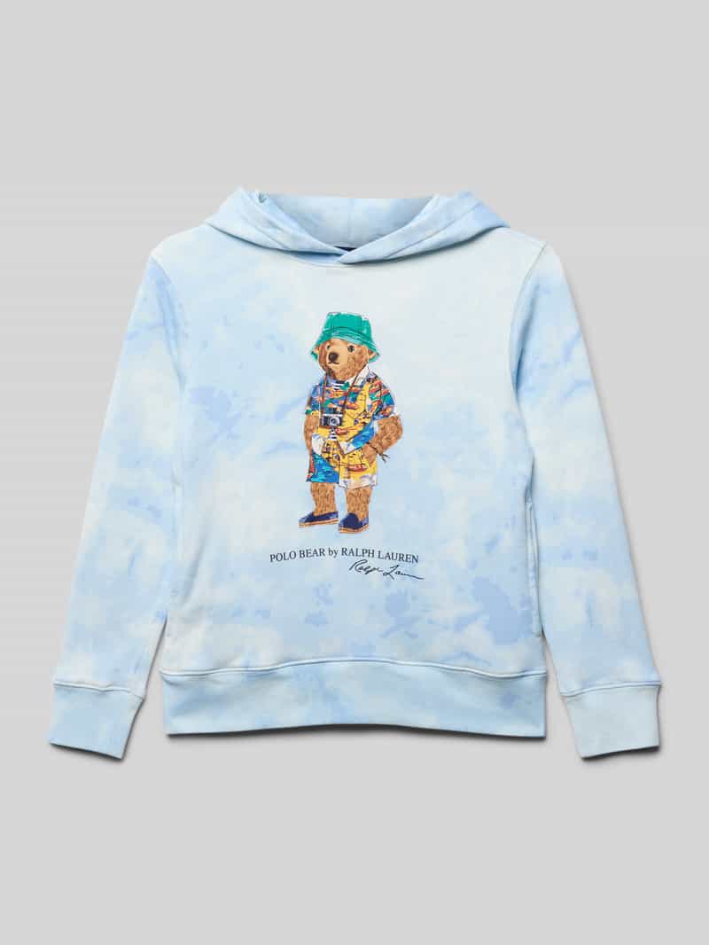 Bluza z kapturem, nadrukiem z logo i wpuszczanymi kieszeniami
