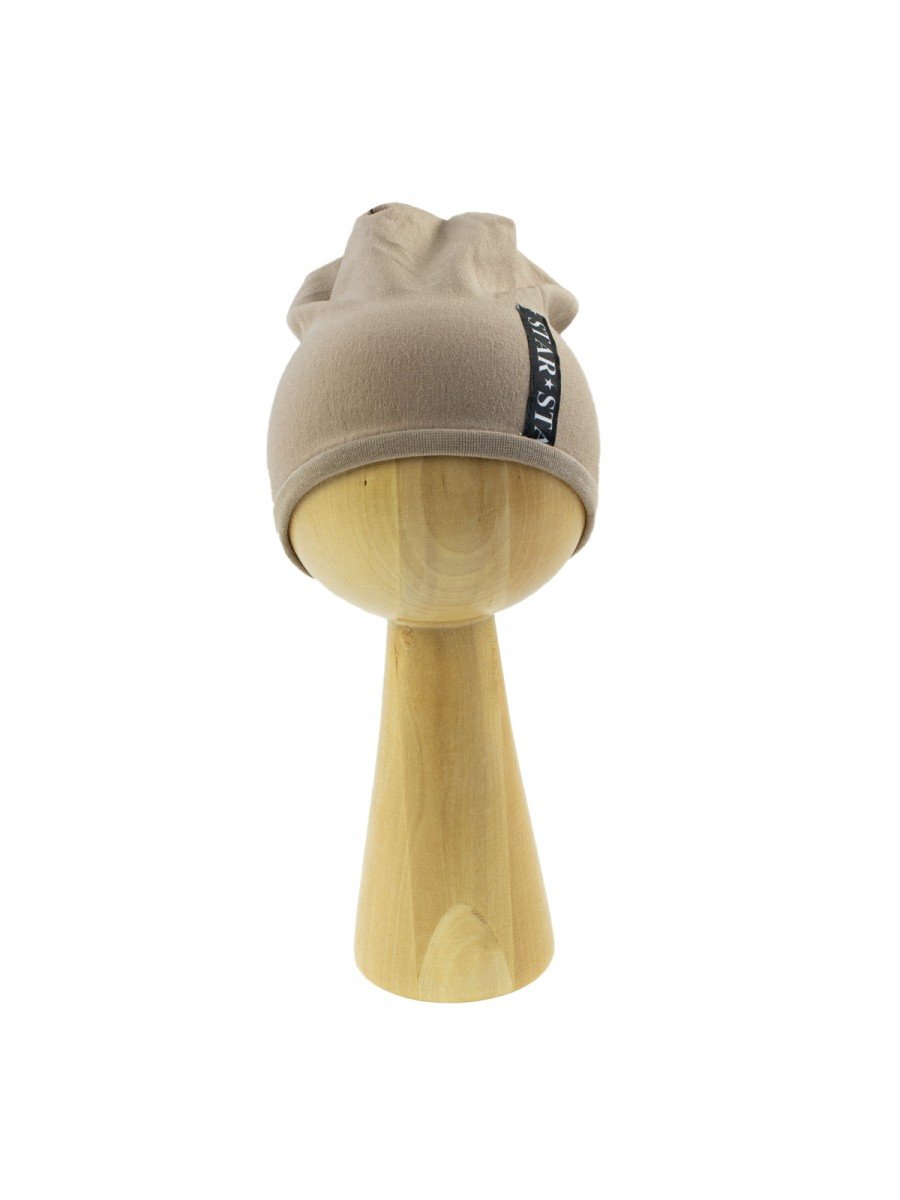 Niemowlęca czapka bawełniana beżowa Nicol,r.68/74