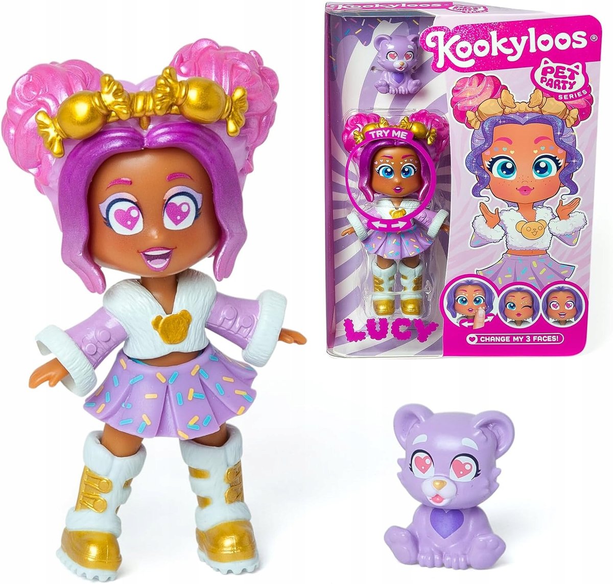 KOOKYLOOS Pet Party LUCY LALECZKA LALKA AKCESORIA PREZENT DLA DZIECI