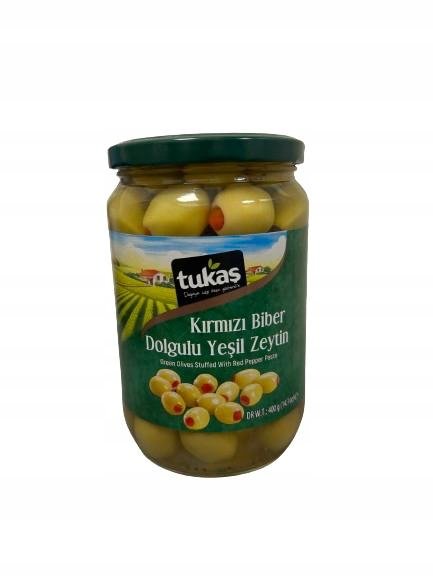 OLIWKI ZIELONE NADZIEWANE PAPRYKĄ CZERWONY 700G