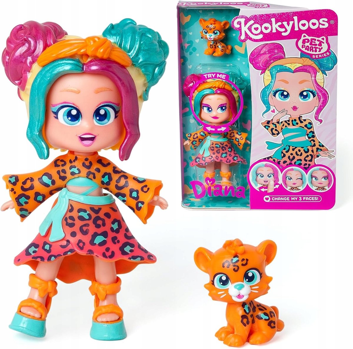 KOOKYLOOS Pet Party Diana LALECZKA LALKA AKCESORIA PREZENT DLA DZIECI