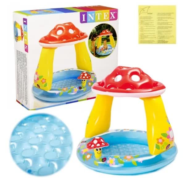 Intex 57114 Basen Dla Dzieci z Daszkiem Dmuchany Muchomorek
