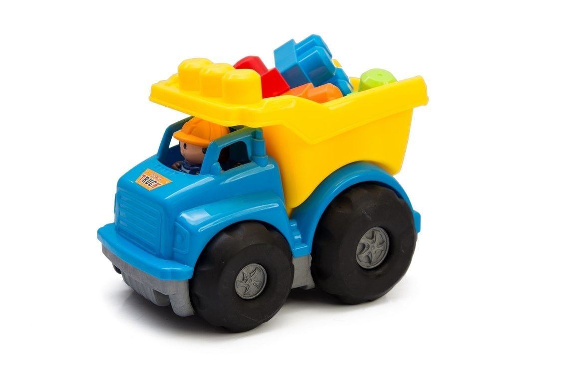 KOLOROWE AUTKO Z ZESTAWEM KLOCKÓW