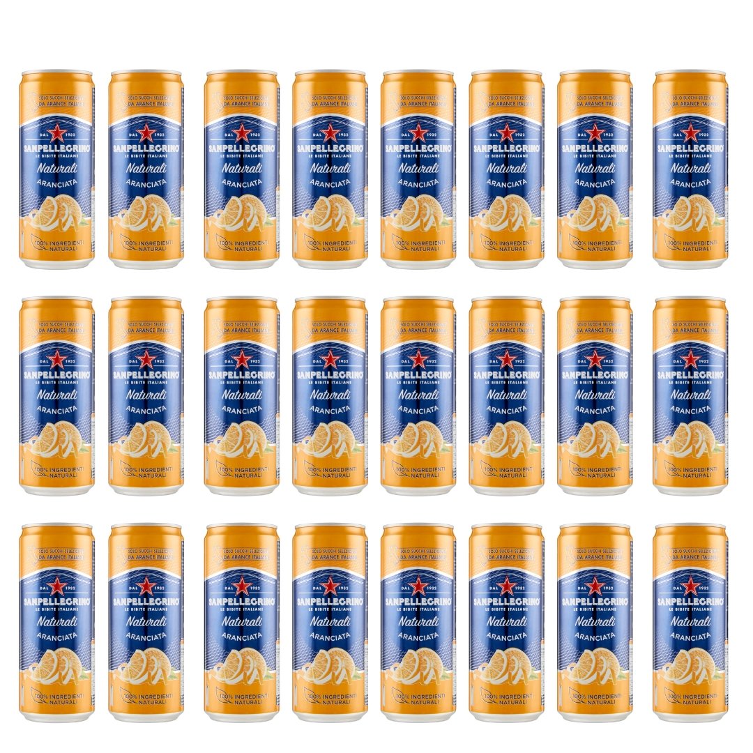 Napój gazowany Aranciata Naturali pomarańczowa puszka 24 x 330ml - San pellegrino