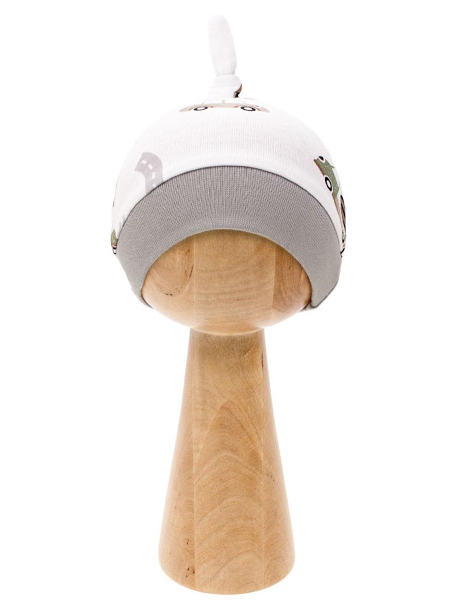 Niemowlęca czapka z autkami biała Nicol,r.86