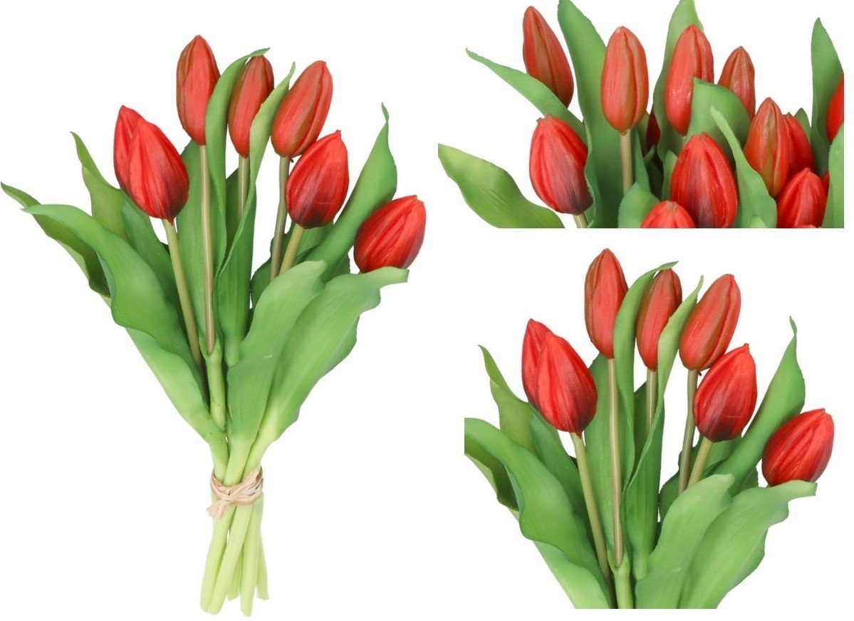 TULIPANY BUKIET TULIPANÓW GUMOWE GUMOWANE JAK ŻYWE 7SZT.