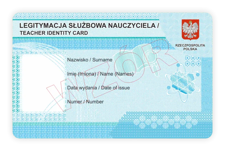Blankiet e-legitymacji służbowej nauczyciela