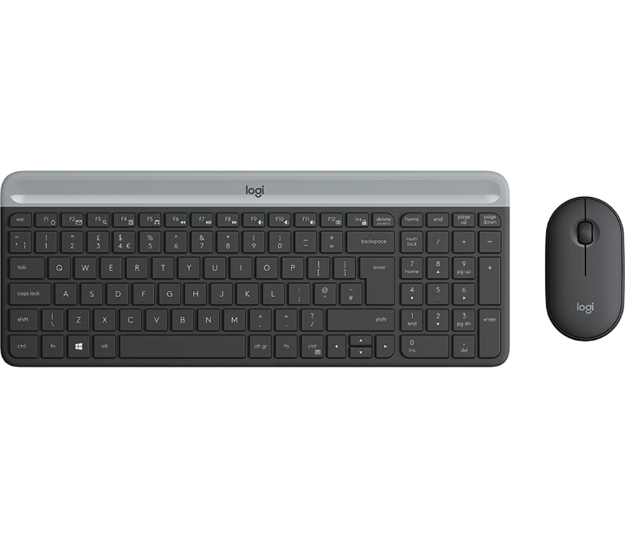 Logitech MK470 klawiatura Dołączona myszka RF Wireless QWERTY Angielski Grafitowy 920-009202