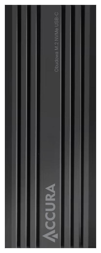 Accura M.2 NVMe USB-C Aluminium z radiatorem czarna