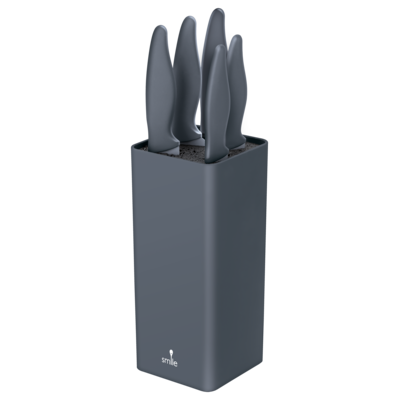 Zestaw noży bloku 6 elementów grafitowy