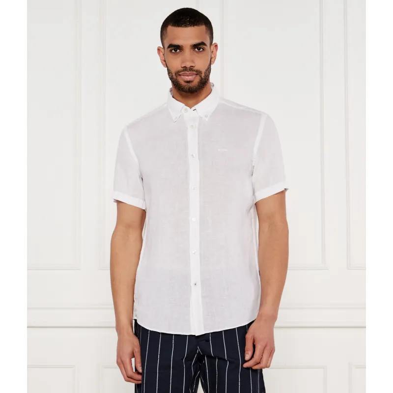 BOSS BLACK Lniana koszula H-ROAN-BD-E-SH-C-252 | Slim Fit