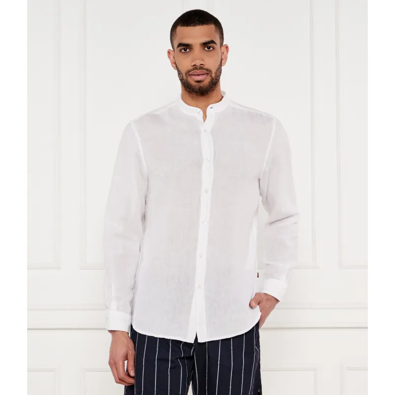 BOSS ORANGE Lniana koszula Race_1_M | Regular Fit