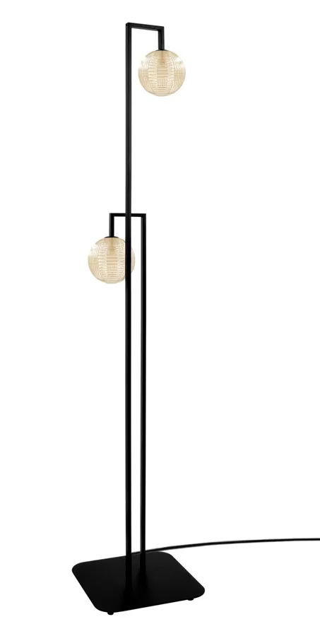 Lampa podłogowa czarno-beżowa L6-W93