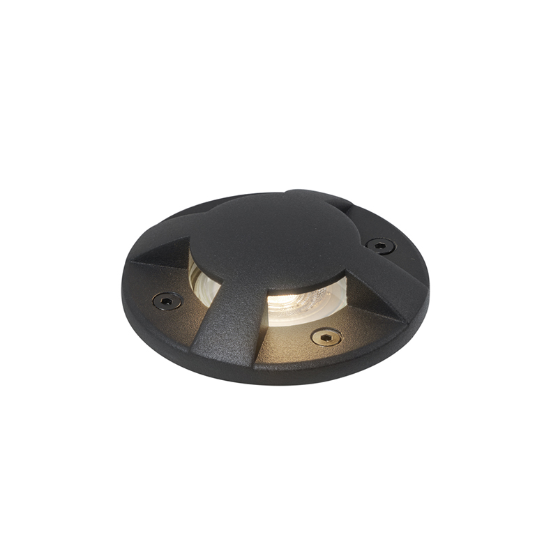 QAZQA Nowoczesny reflektor gruntowy czarny GU10 50mm 4-punktowy efekt świetlny IP65/IP67 - Cellar