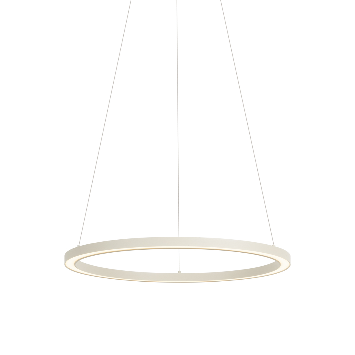 QAZQA Lampa wisząca Design Beżowa 60cm z LED Ściemnianą 3-stopniowo - Girello