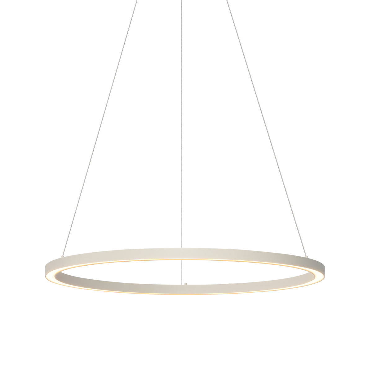 QAZQA Lampa wisząca Design Beżowa 80cm z LED z 3-stopniową regulacją ściemniania - Girello