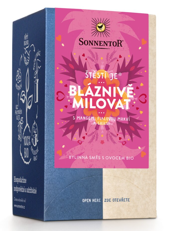 Sonnentor - Szczęście to kochać szaleńczo, herbata w torebkach, ekologiczna, 18 szt.
