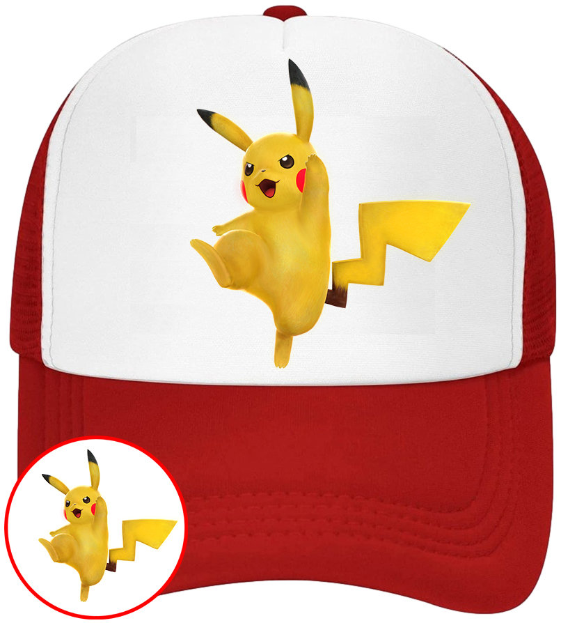 CZAPKA Z DASZKIEM POKEMON PIKACHU DLA DZIECI SIATKA