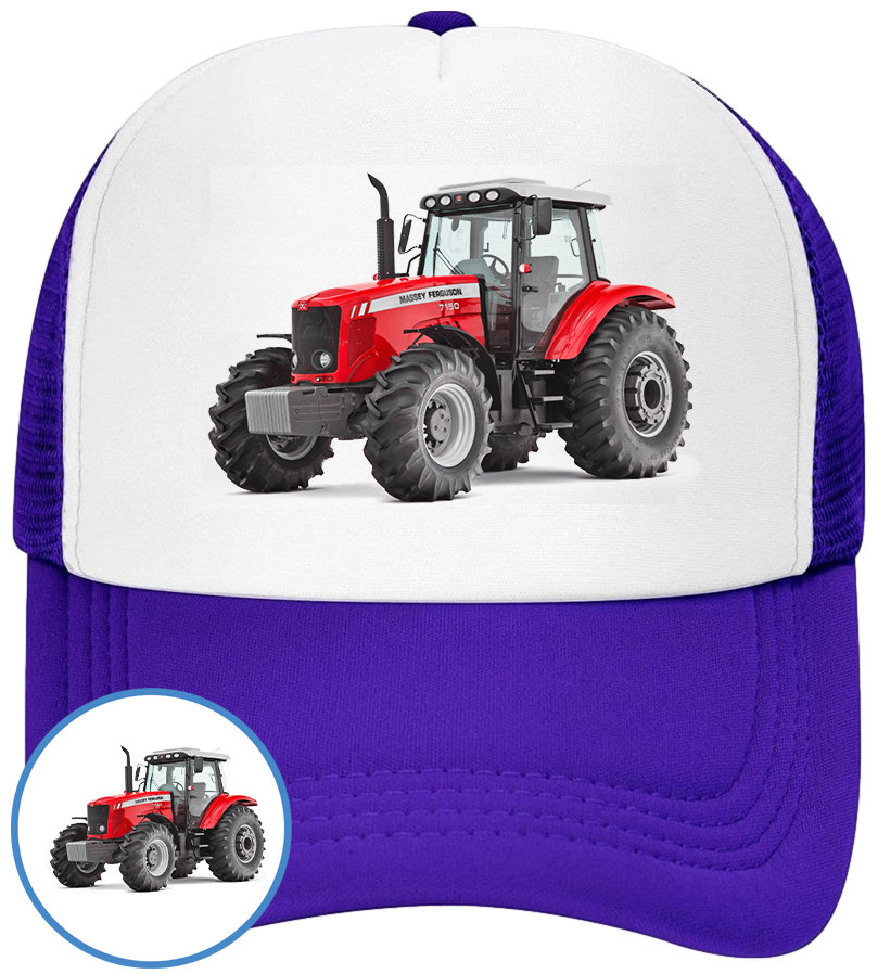 CZAPKA Z DASZKIEM TRAKTOR TRAKTORY DLA DZIECI NIEBIESKA BEJSBOLÓWKA