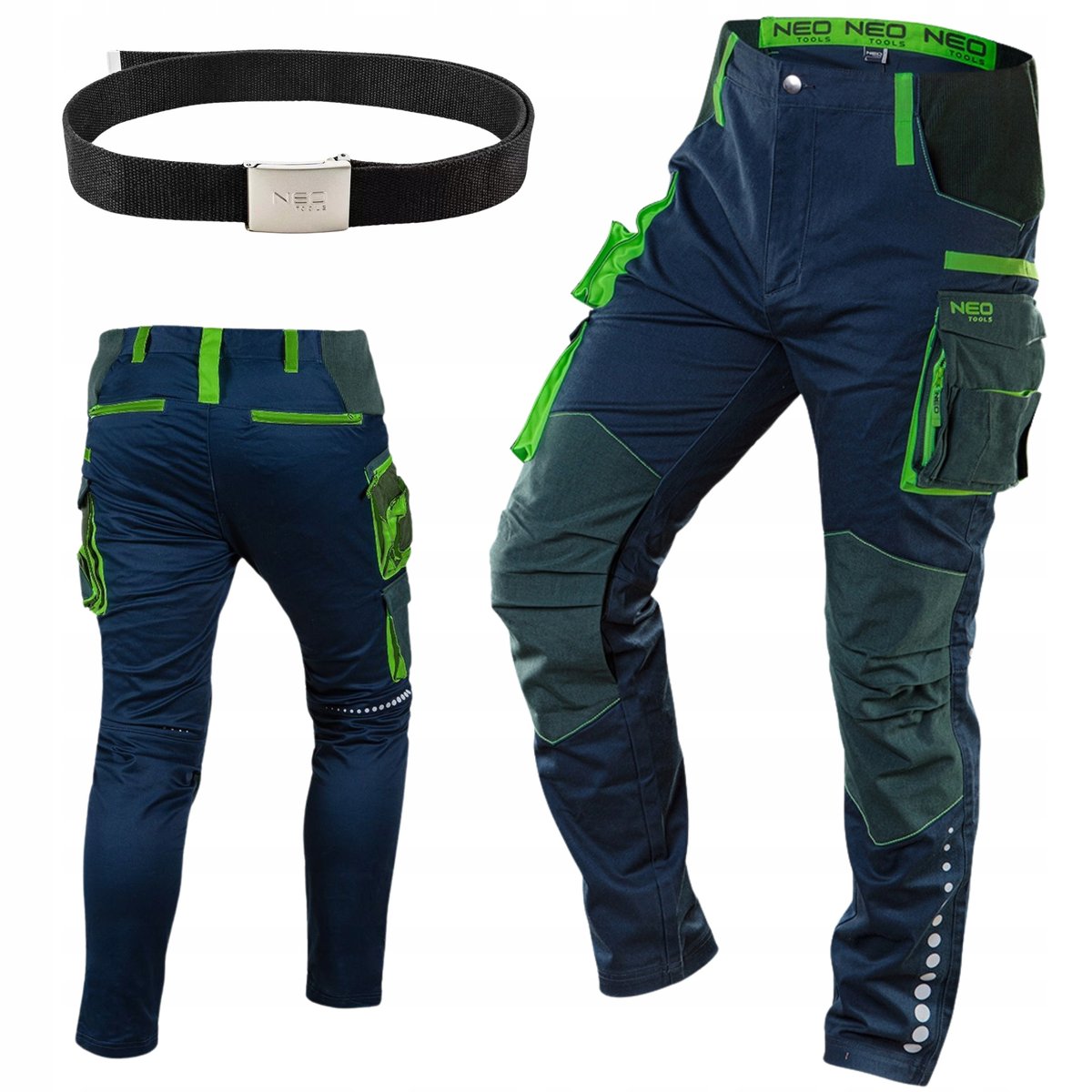 NEO TOOLS Spodnie Robocze Męskie PREMIUM z Paskiem Wzmocnienia Cordura