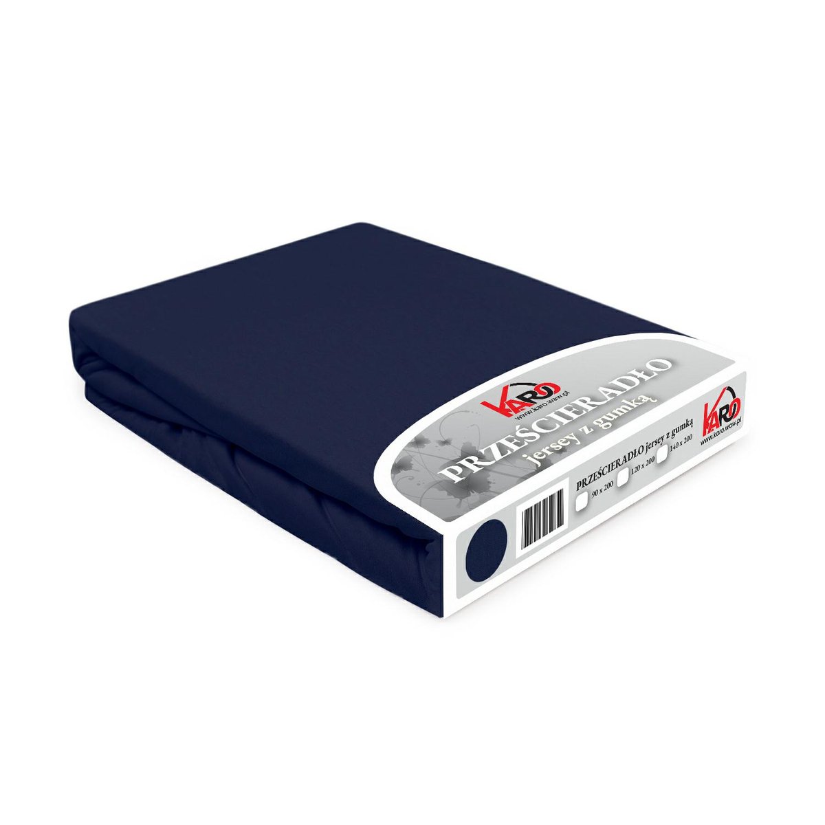 Prześcieradło jersey z gumką 90x200 granatowe Constance KARO