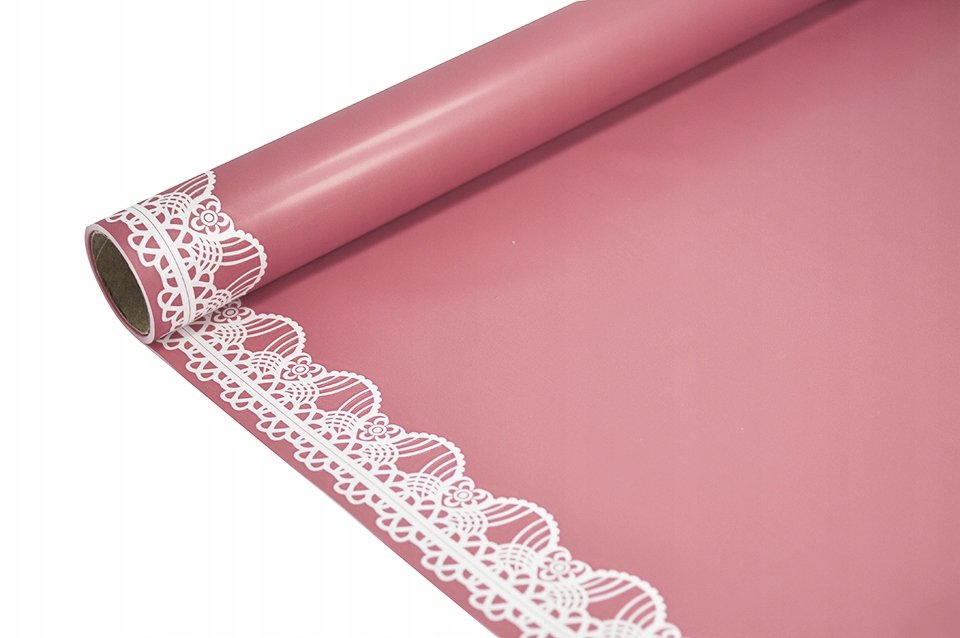 Folio-papier celofanowa florystyczna rolka 9y 50 cm wzór SATYNA KOR. CHERRY