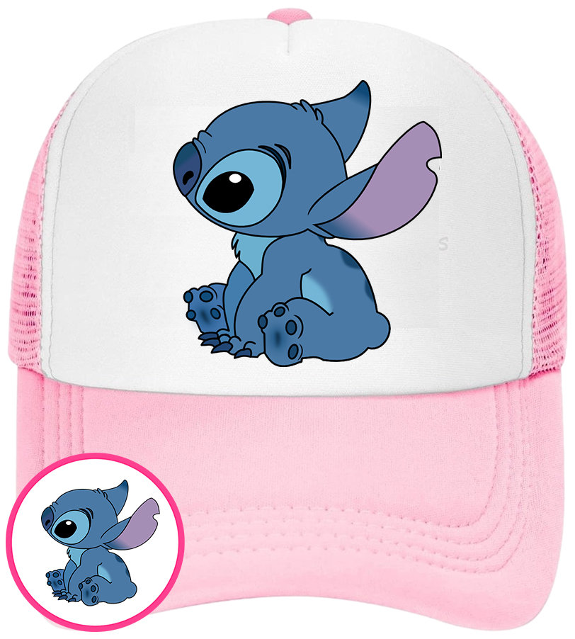 CZAPKA Z DASZKIEM LILO I STICH DLA DZIECI SIATKA RÓŻOWA BEJSBOLÓWKA