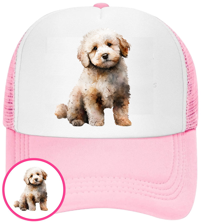 CZAPKA Z DASZKIEM PSY PIES PIESKI DLA DZIECI SIATKA RÓŻOWA BEJSBOLÓWKA