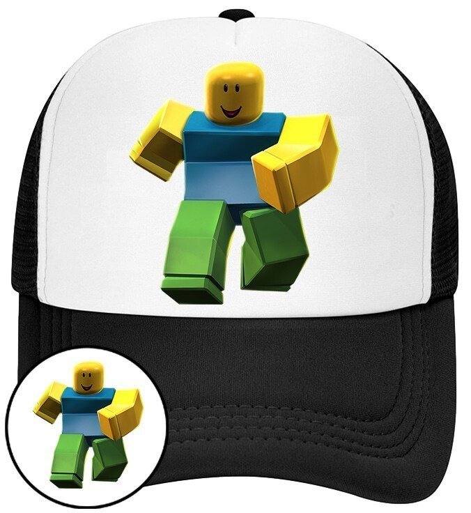 Czapka z Daszkiem Roblox Czarna z Nadrukiem Na Lato Siatka Bejsbolówka