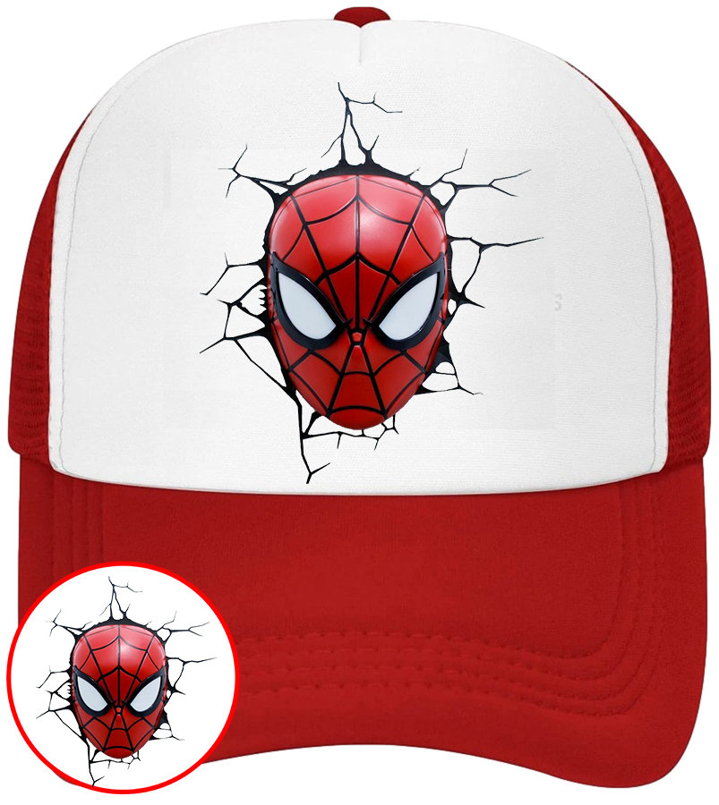 CZAPKA Z DASZKIEM SPIDERMAN DLA DZIECI NA LATO CZERWONA BEJSBOLÓWKA