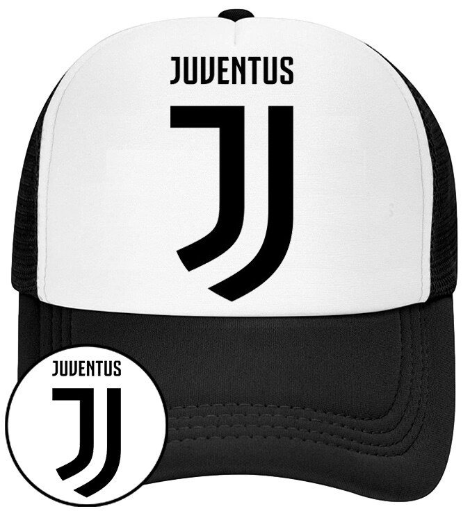 Czapka z Daszkiem Juventus Czarna z Nadrukiem Siatka Bejsbolówka