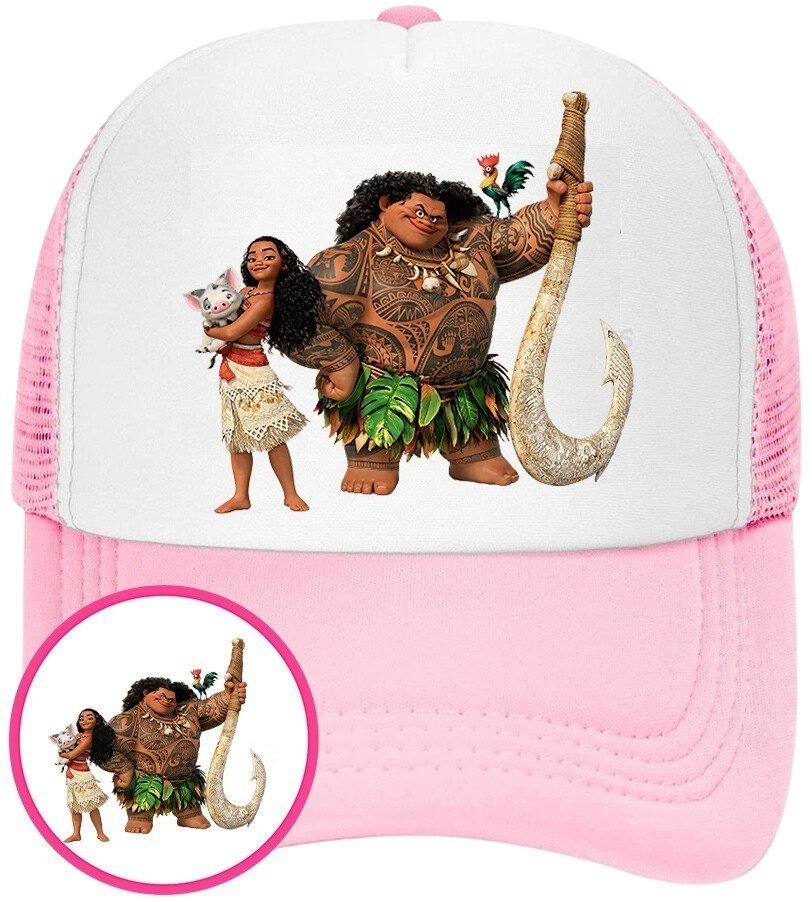 Czapka z Daszkiem Moana Różowa z Nadrukiem Lato Siatka Bejsbolówka