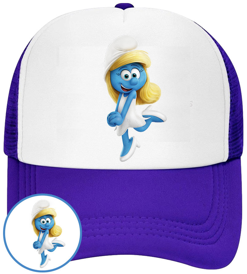 CZAPKA Z DASZKIEM SMERFY DLA DZIECI NA LATO NIEBIESKA BEJSBOLÓWKA