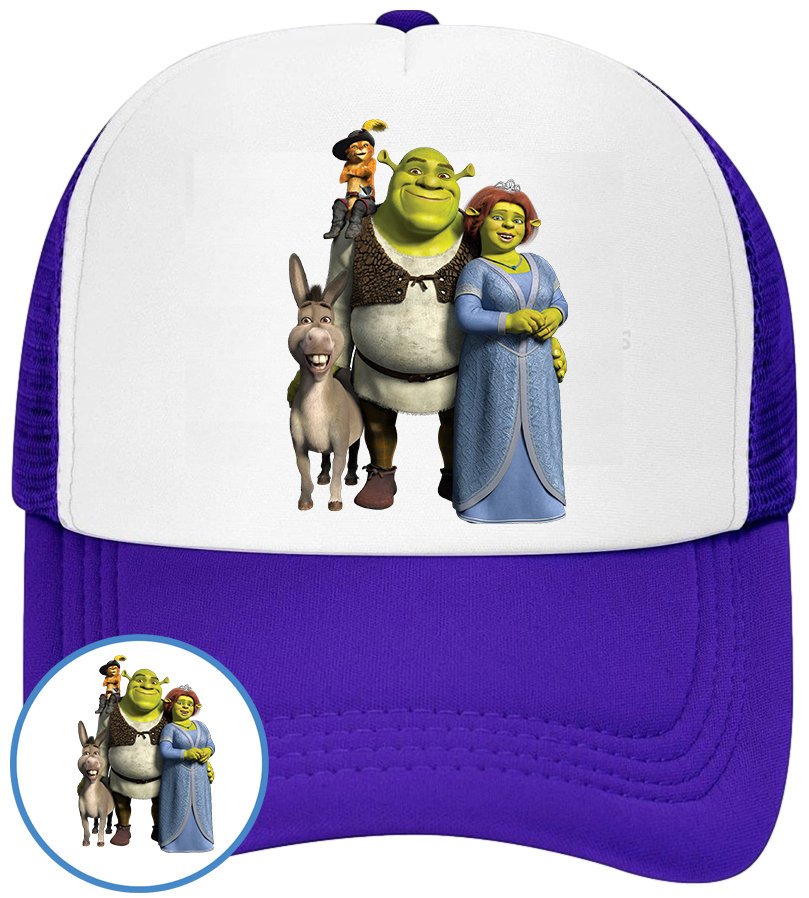CZAPKA Z DASZKIEM SHREK DLA DZIECI NA LATO NIEBIESKA BEJSBOLÓWKA