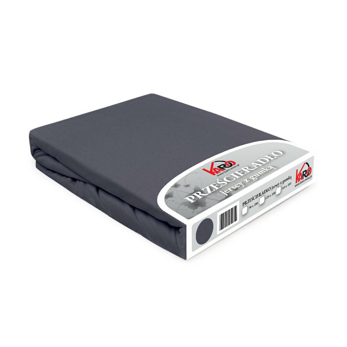 Prześcieradło jersey z gumką 140x200 antracytowe Constance KARO