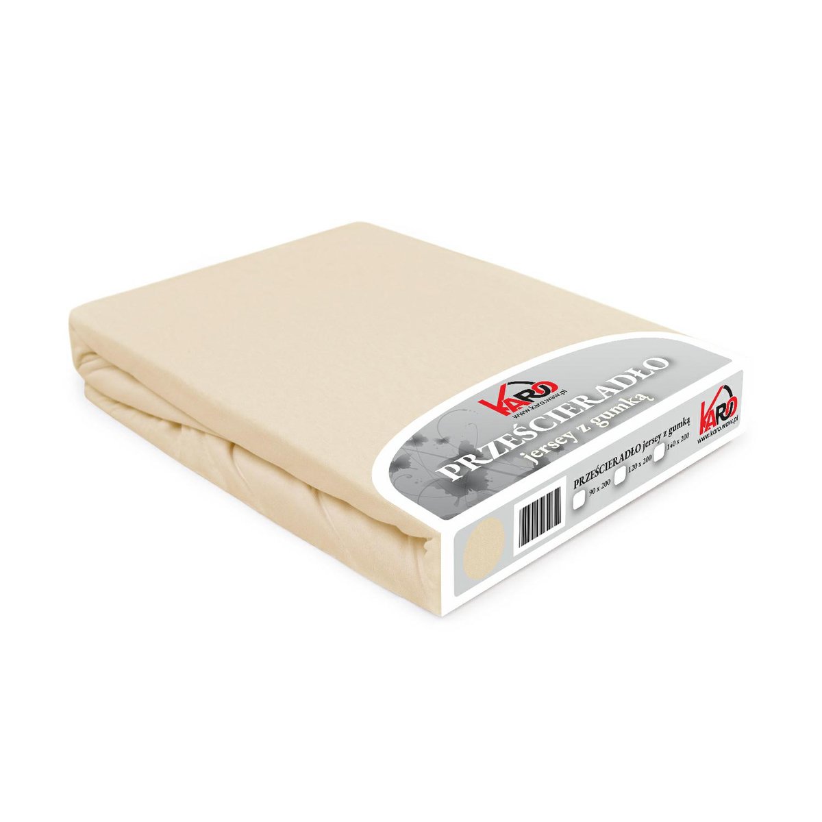 Prześcieradło jersey z gumką 120x200 beżowe jasne Constance KARO