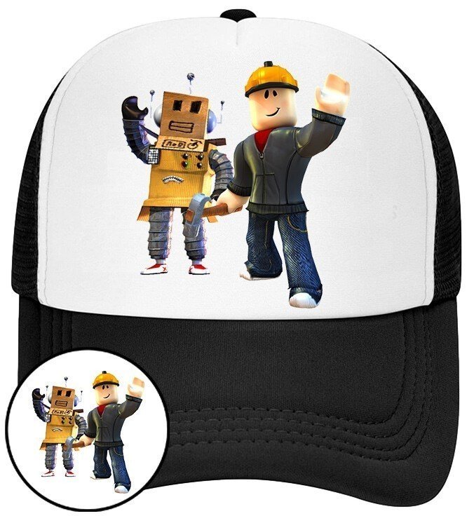 Czapka z Daszkiem Roblox Czarna z Nadrukiem Na Lato Siatka Bejsbolówka