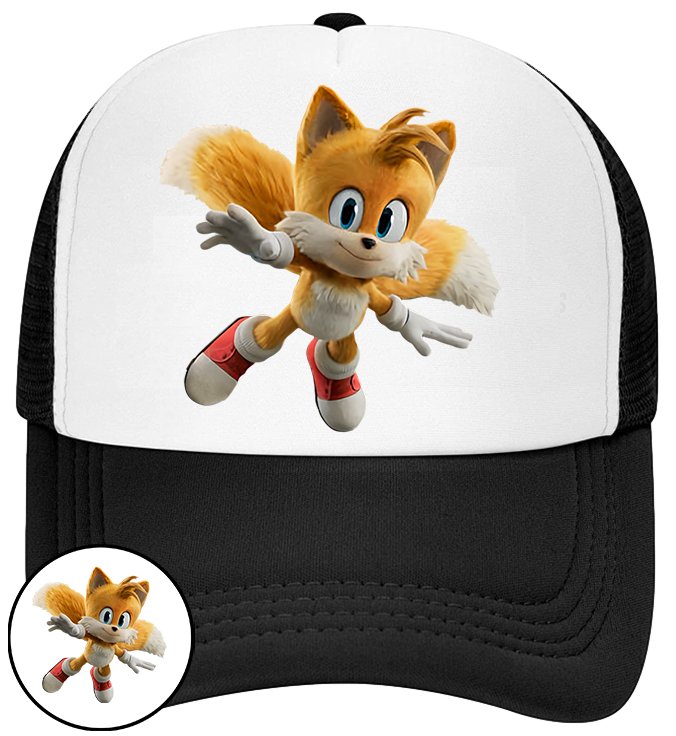 CZAPKA Z DASZKIEM SONIC DLA DZIECI NA LATO SIATKA CZARNA BEJSBOLÓWKA