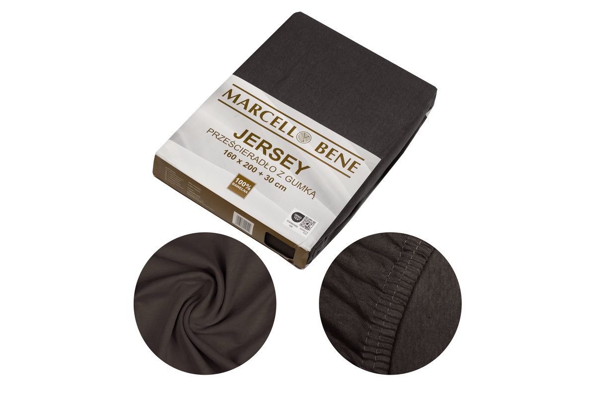 Marcell Bene Prześcieradło MB Jersey 160x200+30cm szary