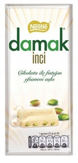 White chocolate with pistachio nuts Nestle Damak Inci 70g