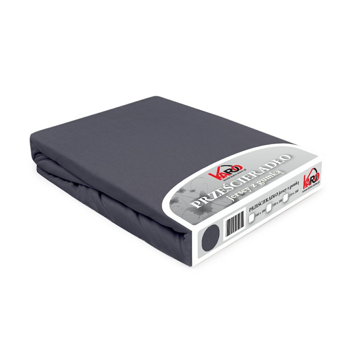 Prześcieradło jersey z gumką 180x200 antracytowe Constance KARO