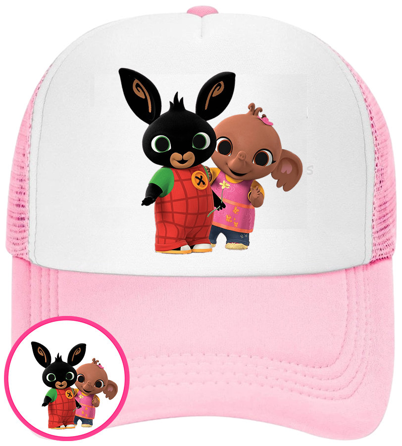 CZAPKA Z DASZKIEM BING DLA DZIECI SIATKA NA LATO RÓŻOWA BEJSBOLÓWKA