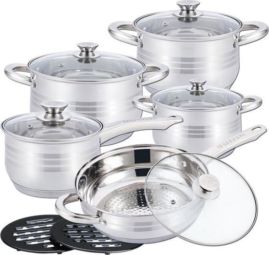 Garnki Cheffinger 12 elementów do wszystkich typów kuchenek